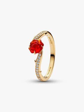 Pandora Disney Beauty and the Beast Enchanted Rose Ring
